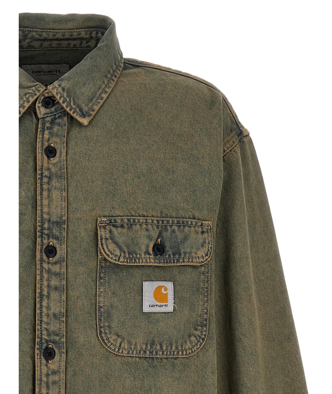 CARHARTT WIP Хаки хлопковая кэжуал рубашка, фото 3