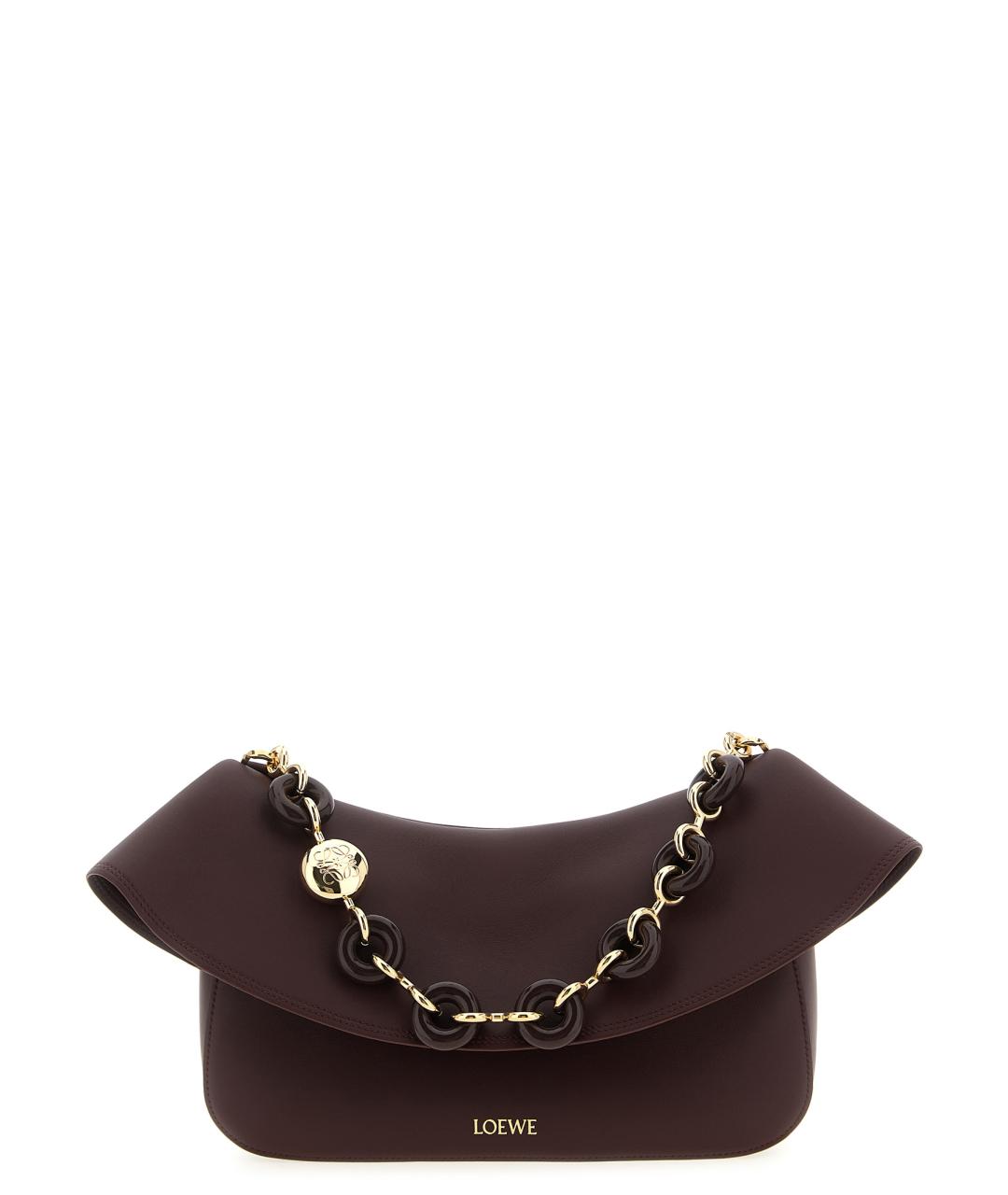 LOEWE Бордовая кожаная сумка через плечо, фото 1