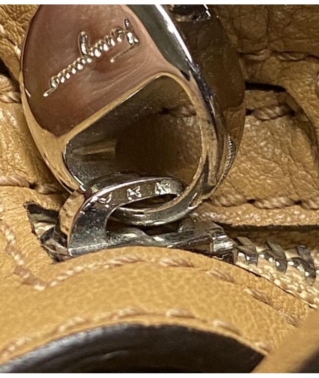 FERRAGAMO Коричневая кожаная сумка с короткими ручками, фото 6