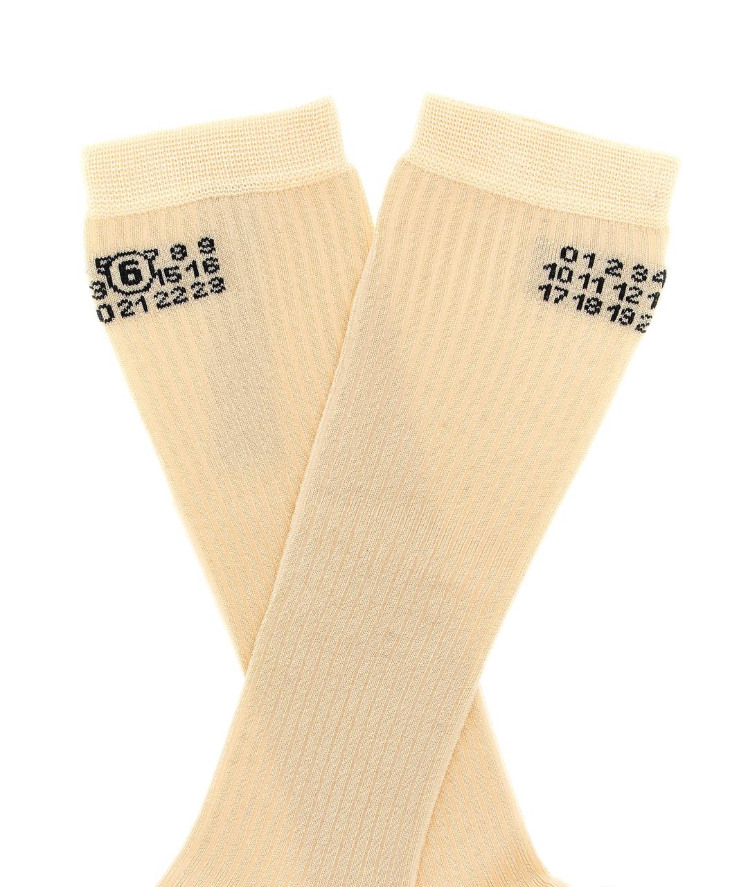 MM6 MAISON MARGIELA Бежевые носки, чулки и колготы, фото 3