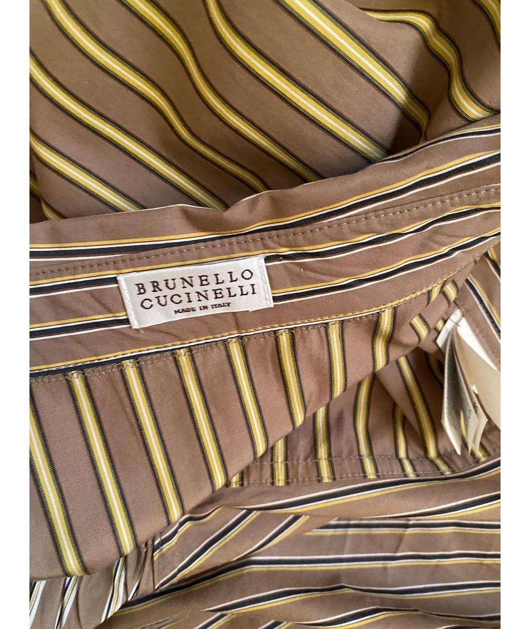 BRUNELLO CUCINELLI Бежевое хлопковое повседневное платье, фото 5