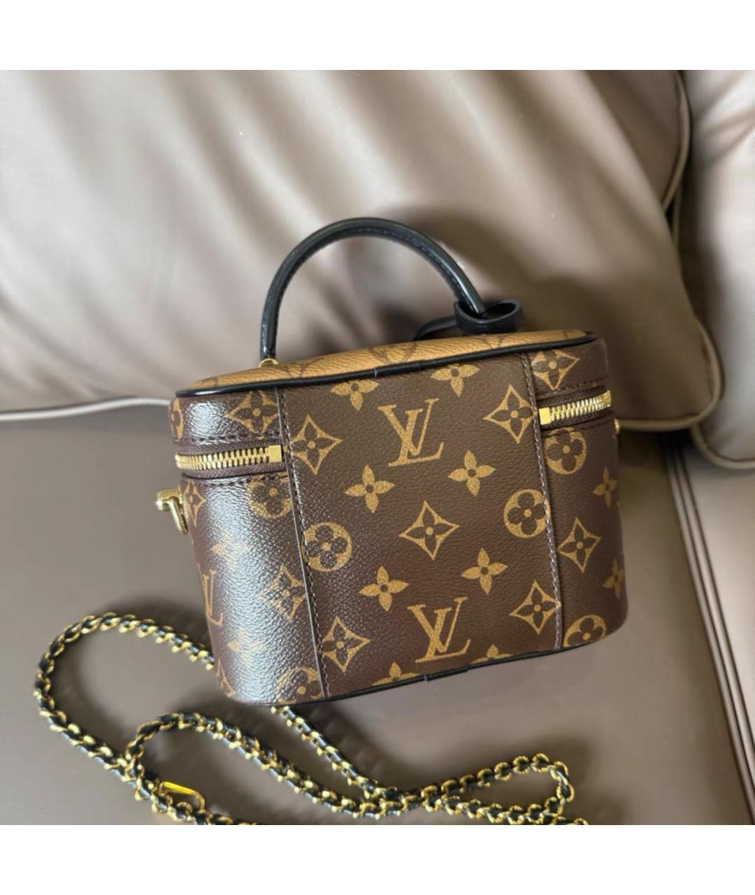 LOUIS VUITTON Коричневая кожаная сумка через плечо, фото 3