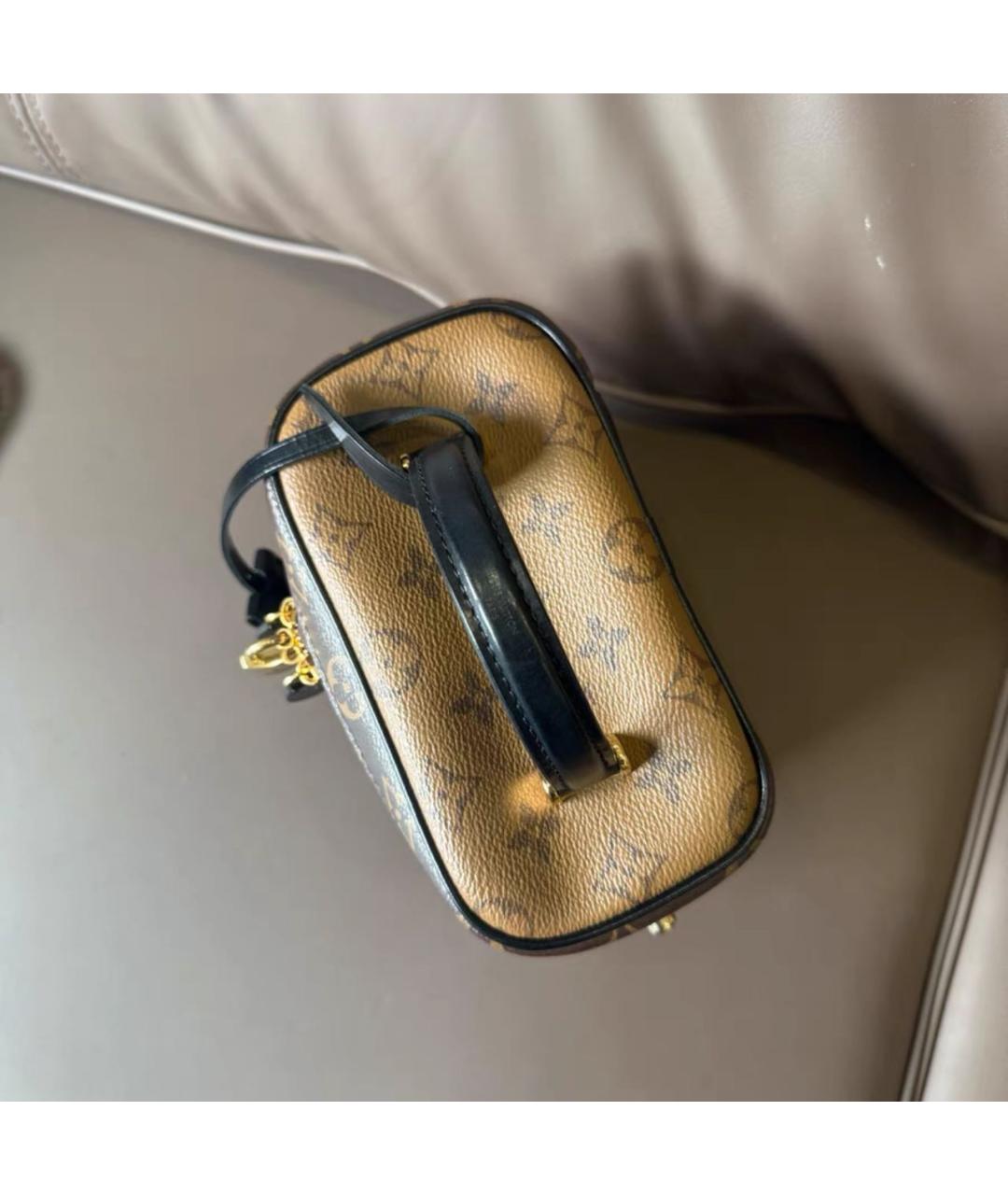 LOUIS VUITTON Коричневая кожаная сумка через плечо, фото 4
