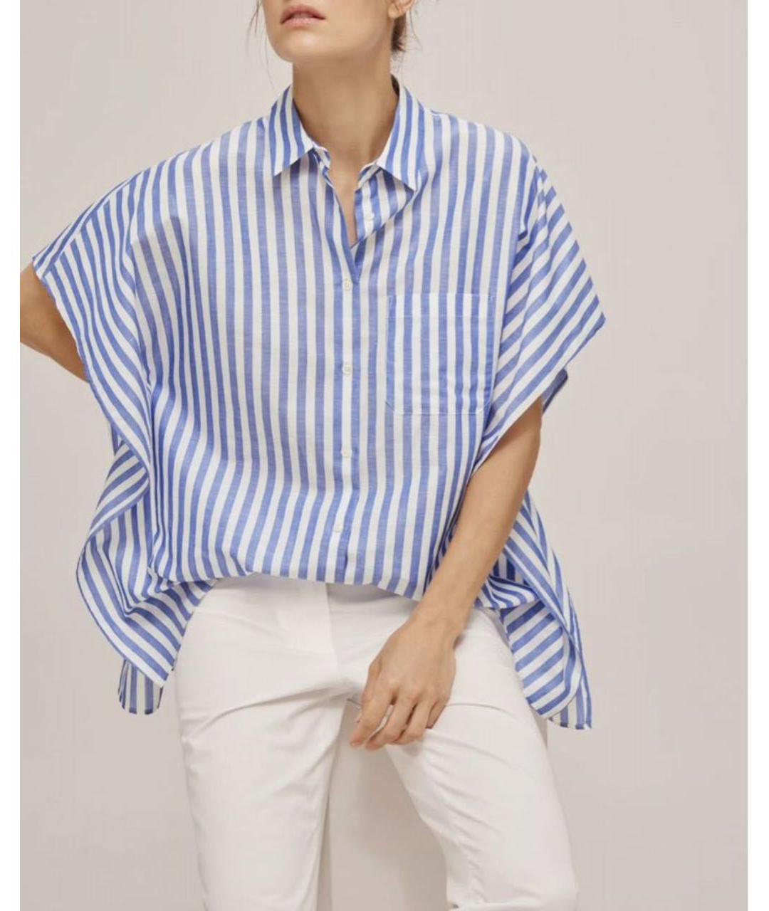 MAX MARA Голубая хлопковая рубашка, фото 5
