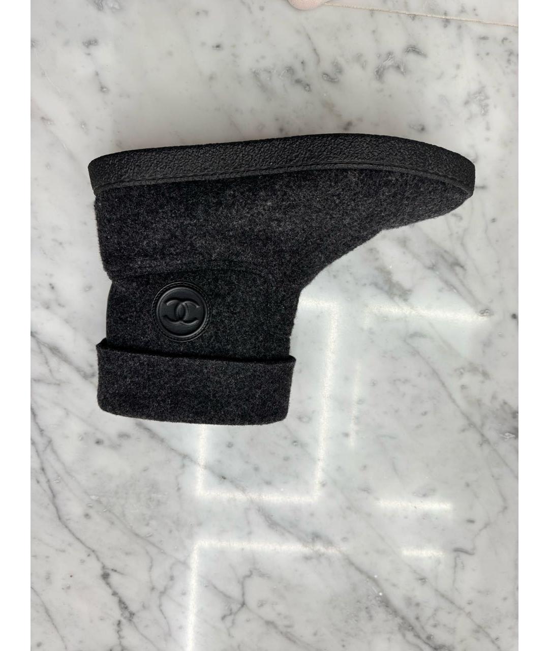 CHANEL Антрацитовые полусапоги, фото 6