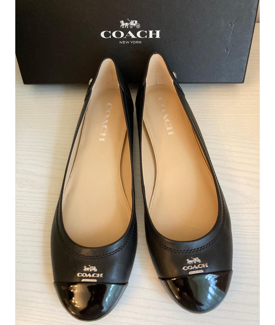 COACH Черные кожаные балетки, фото 2