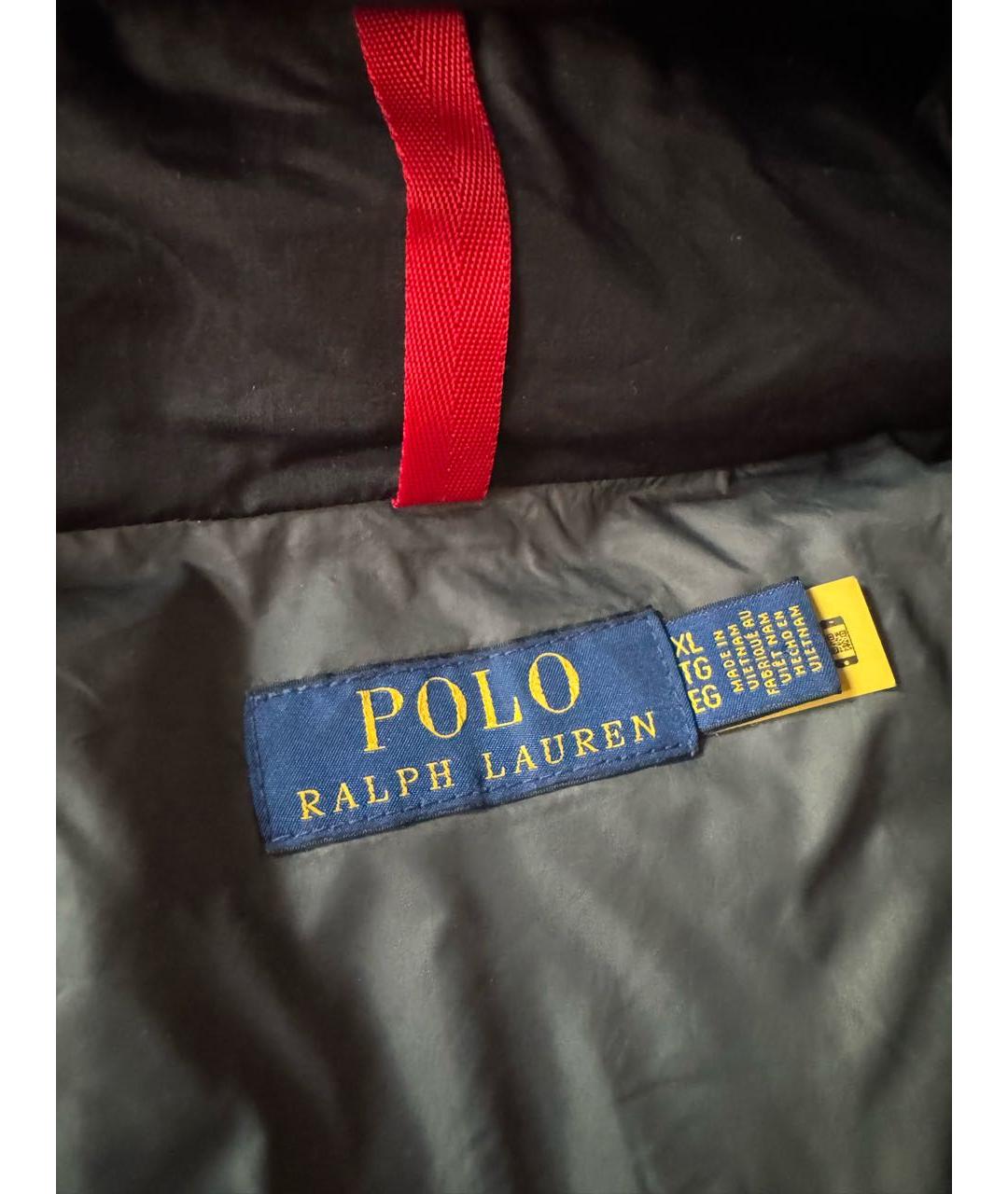 POLO RALPH LAUREN Черный полиэстеровый пуховик, фото 3