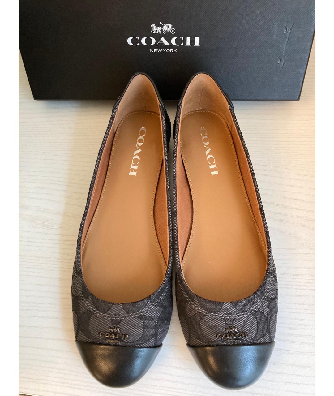 COACH Черные кожаные балетки, фото 2