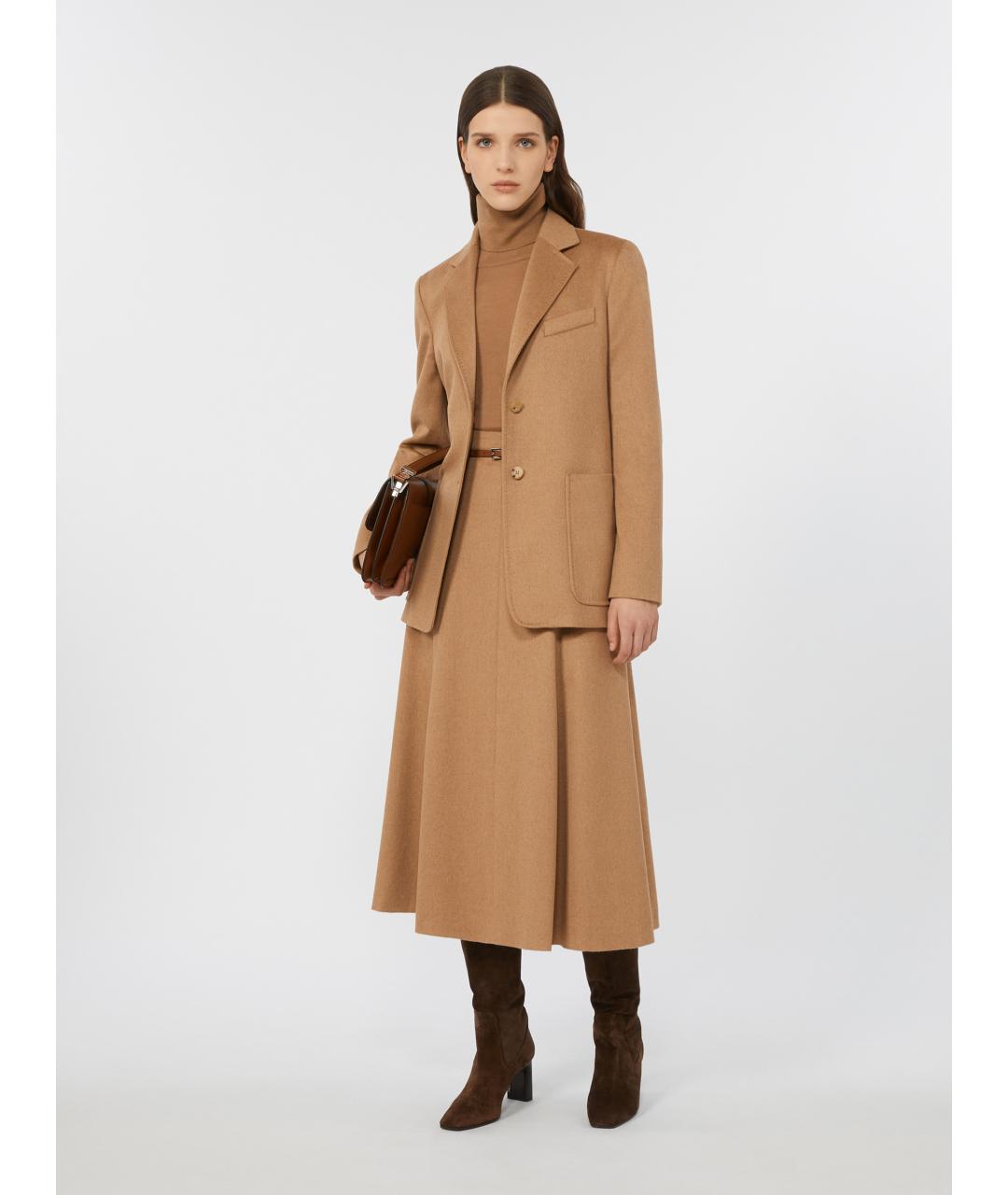 MAX MARA Горчичная юбка миди, фото 2