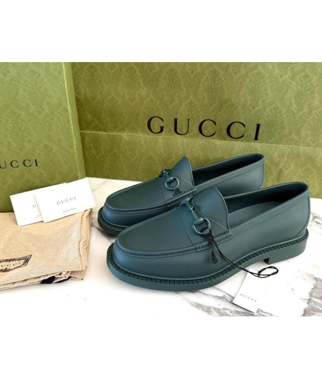 GUCCI Зеленые мокасины, фото 2