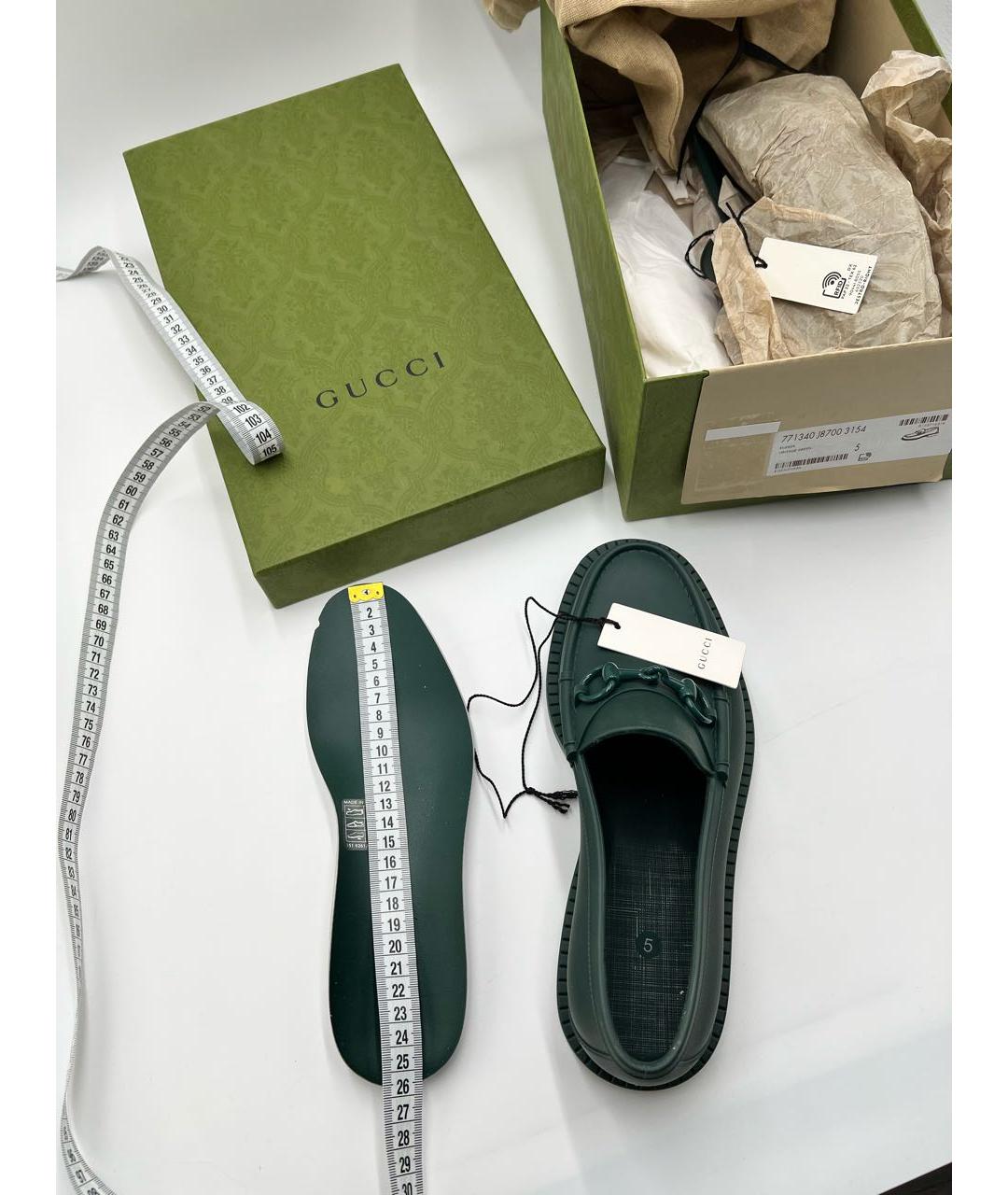 GUCCI Зеленые мокасины, фото 3