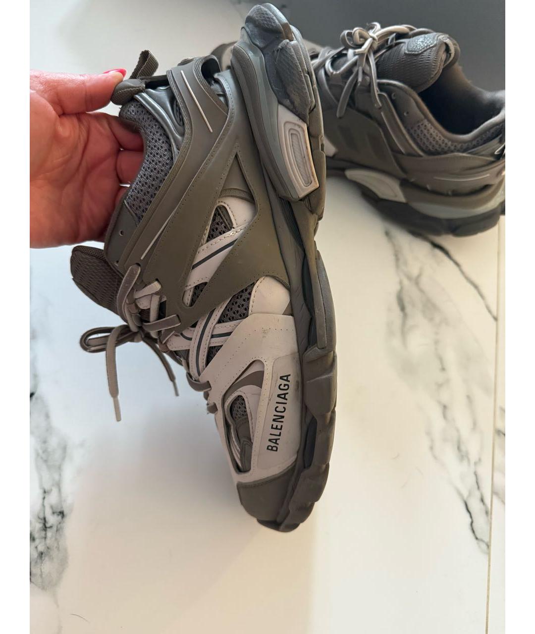 BALENCIAGA Хаки кожаные низкие кроссовки / кеды, фото 6