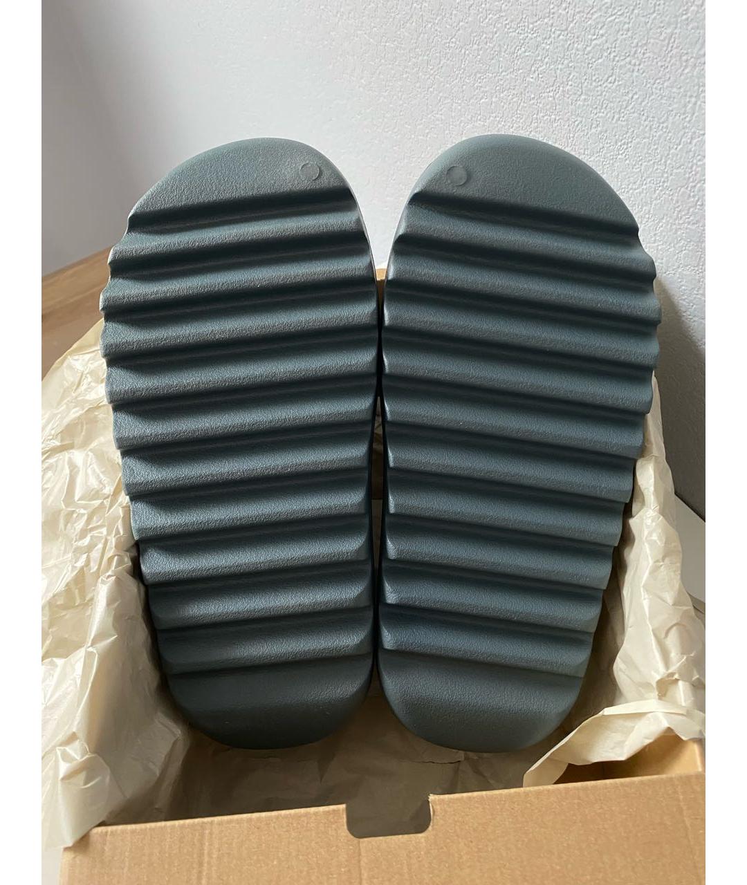 ADIDAS YEEZY Темно-синие резиновые шлепанцы, фото 6