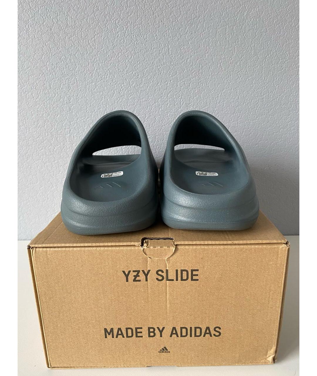 ADIDAS YEEZY Темно-синие резиновые шлепанцы, фото 5