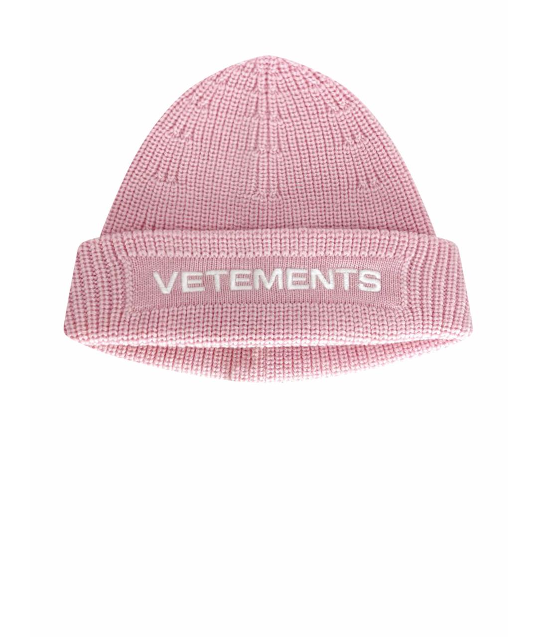 VETEMENTS Розовая шерстяная шапка, фото 1