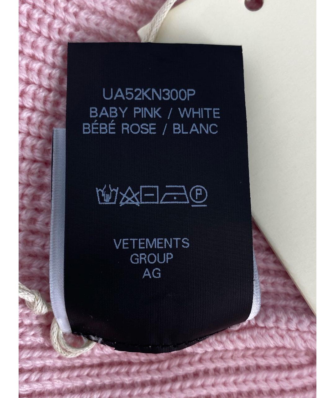 VETEMENTS Розовая шерстяная шапка, фото 7