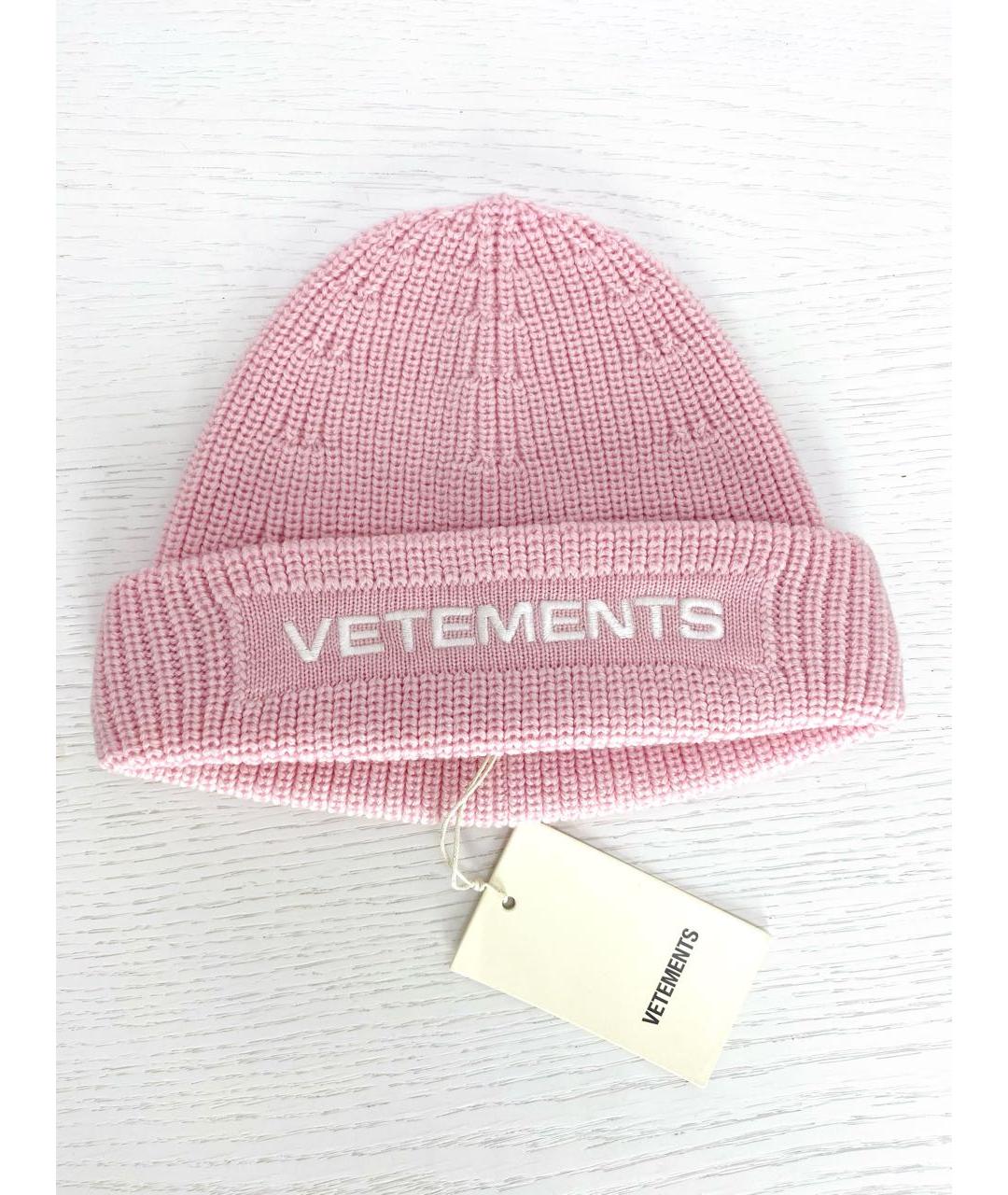 VETEMENTS Розовая шерстяная шапка, фото 9