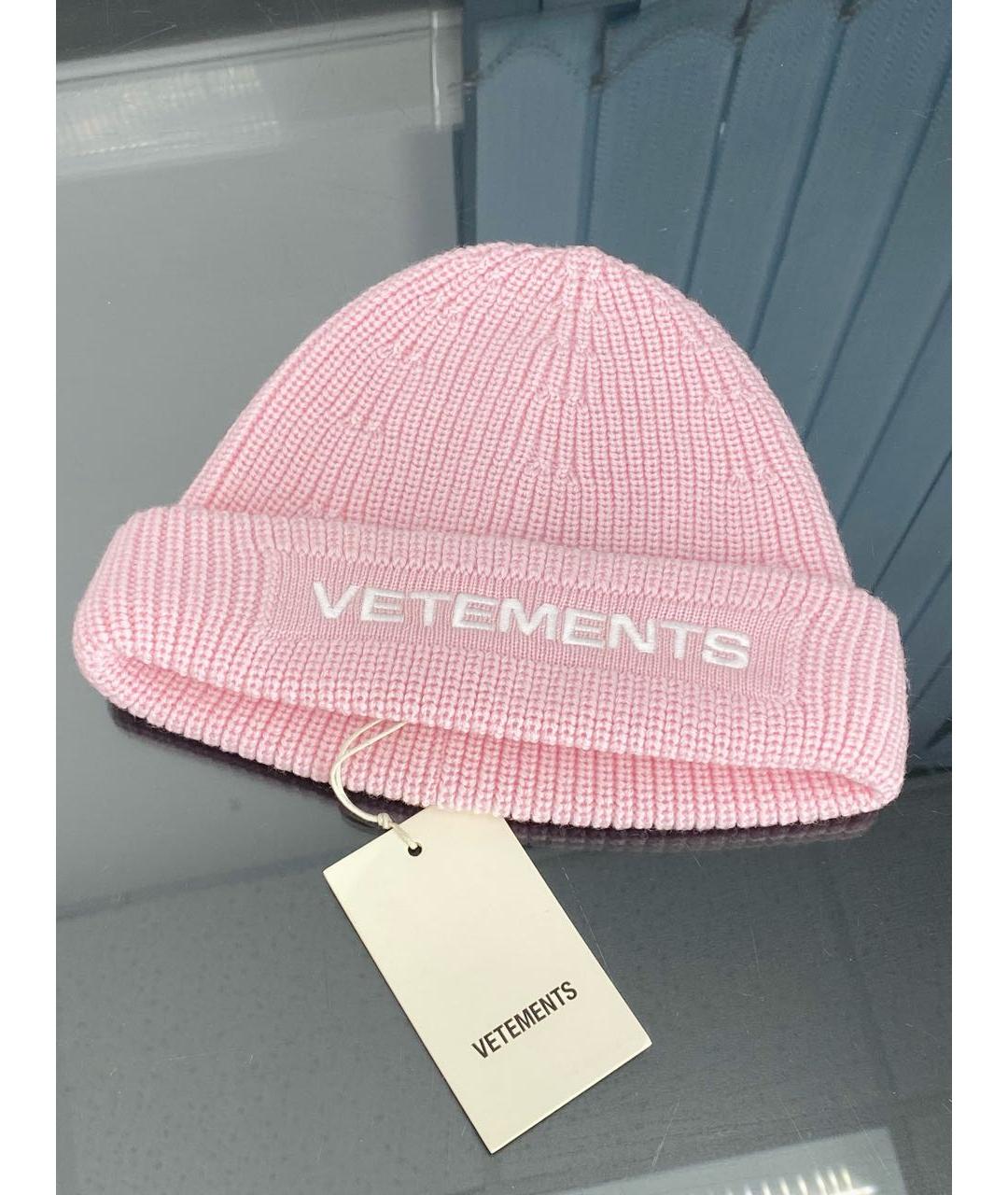 VETEMENTS Розовая шерстяная шапка, фото 4