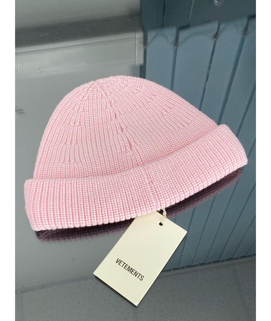 VETEMENTS Розовая шерстяная шапка, фото 2