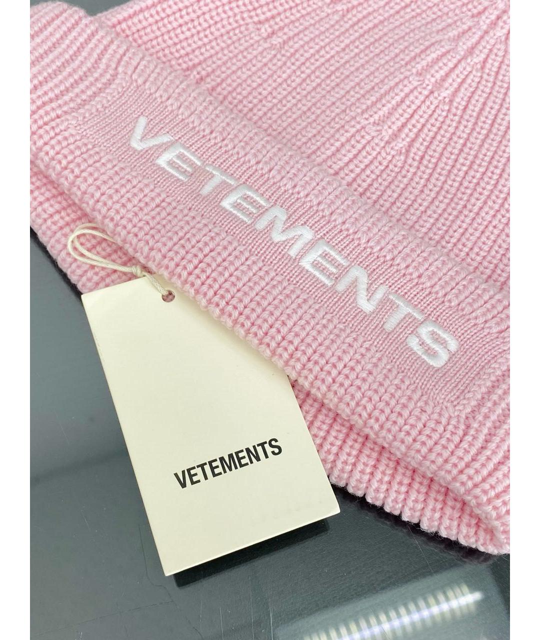 VETEMENTS Розовая шерстяная шапка, фото 3