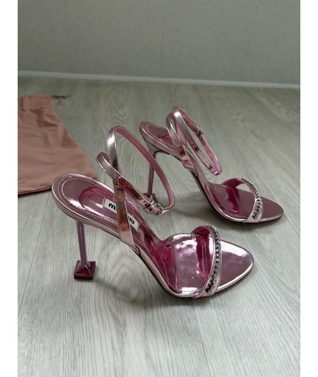 MIU MIU Розовые босоножки, фото 9