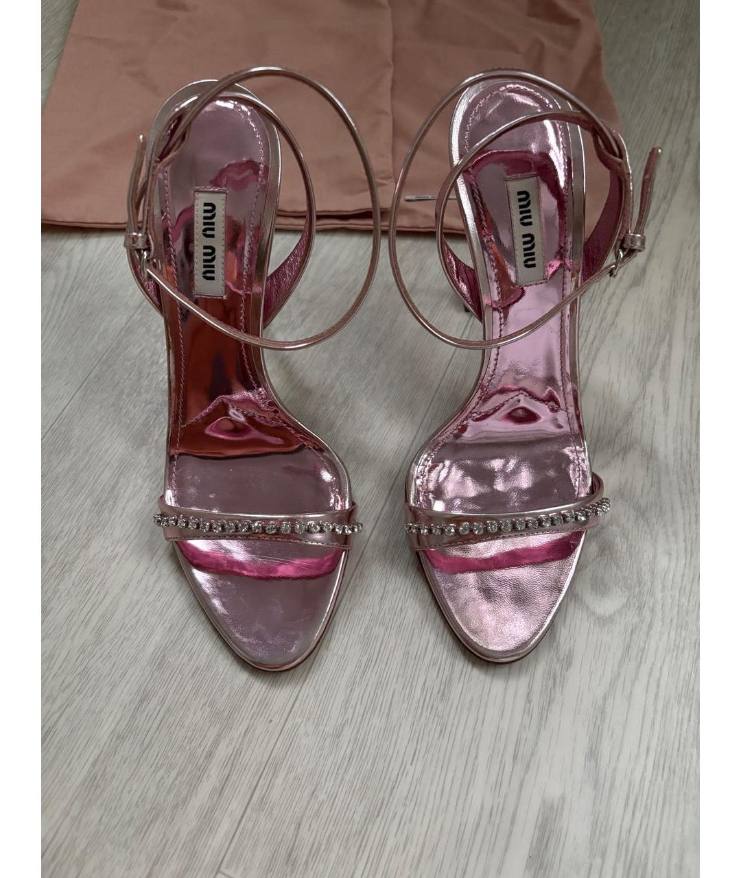 MIU MIU Розовые босоножки, фото 2