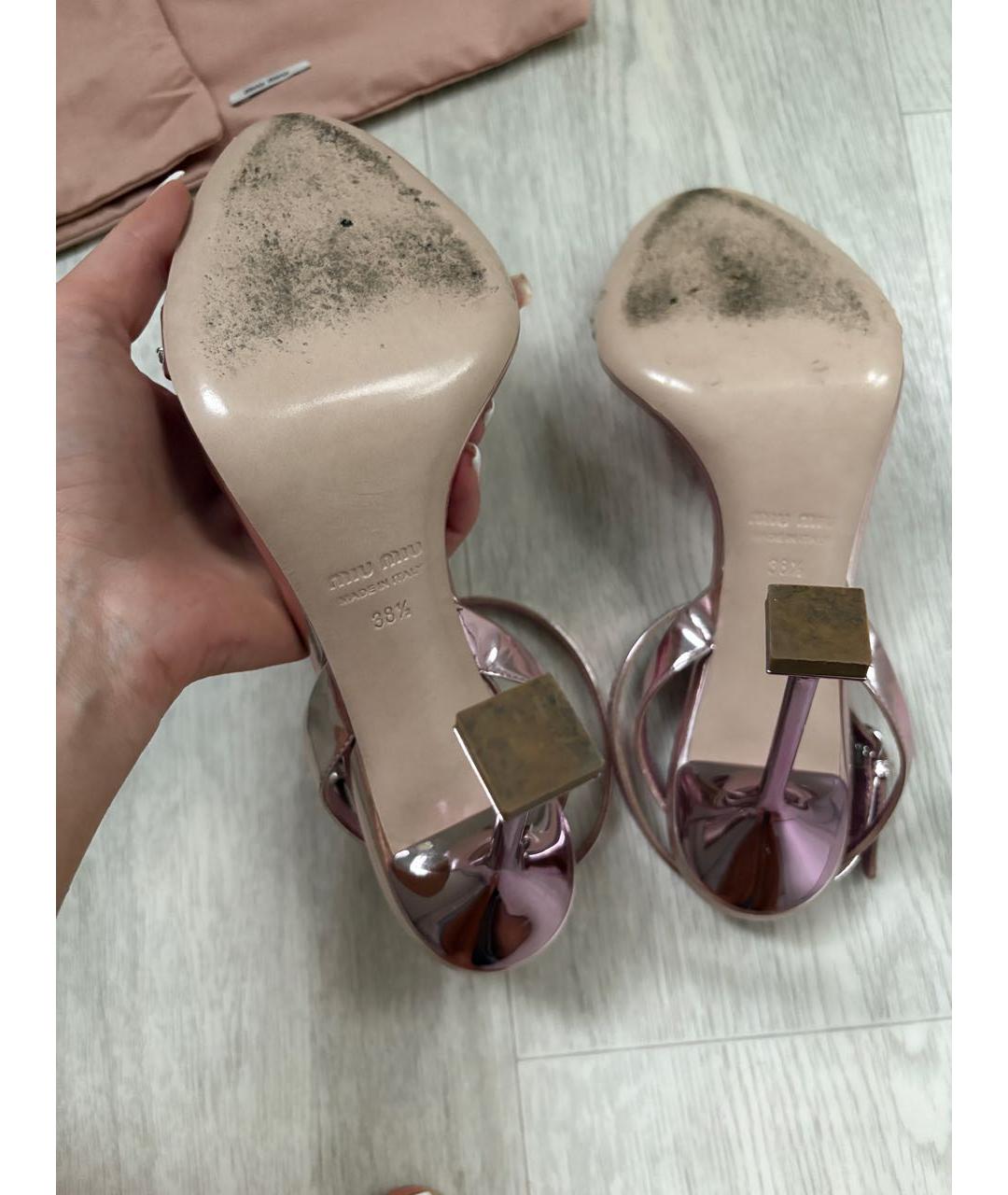 MIU MIU Розовые босоножки, фото 5