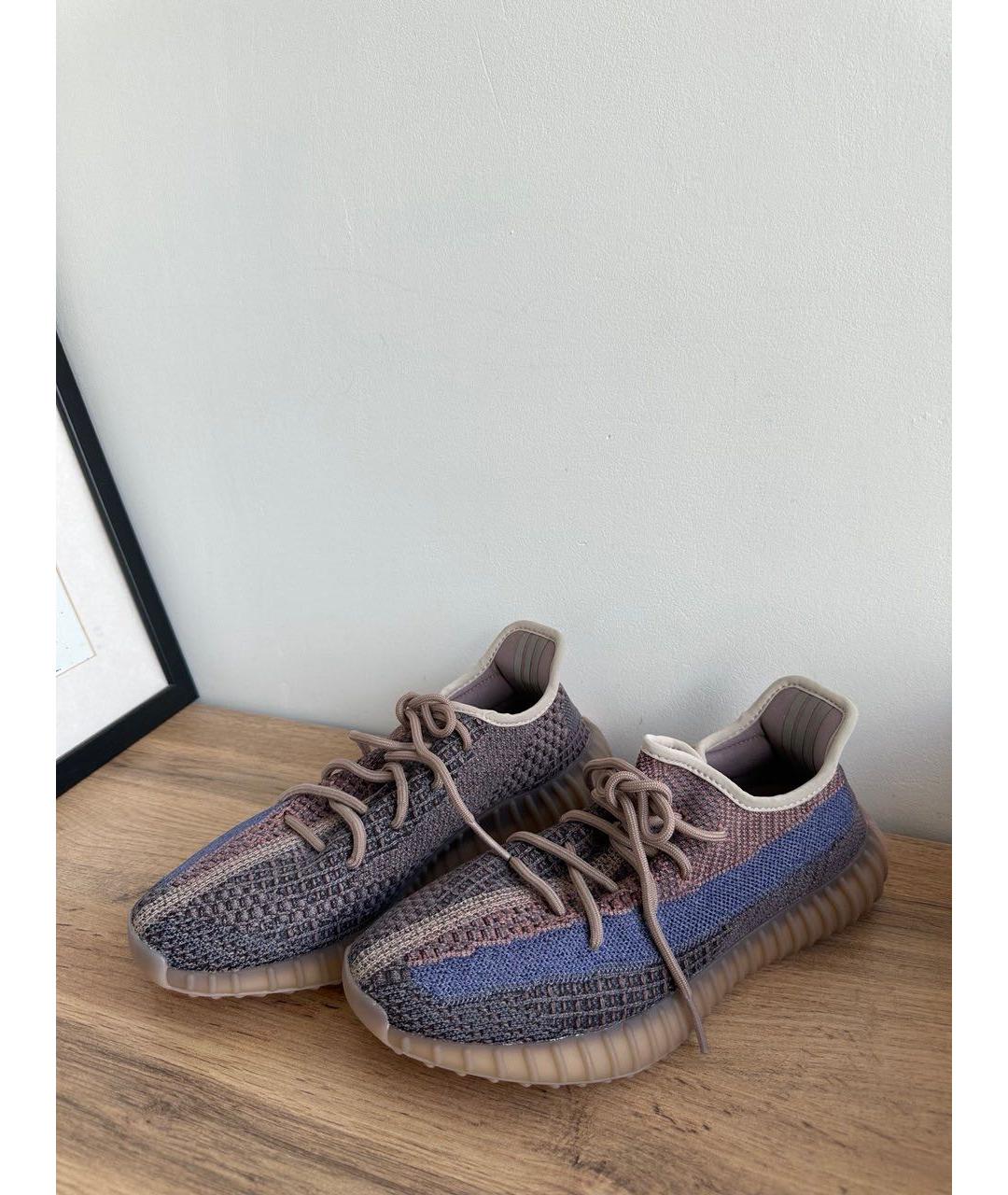 ADIDAS YEEZY Бежевые текстильные низкие кроссовки / кеды, фото 2