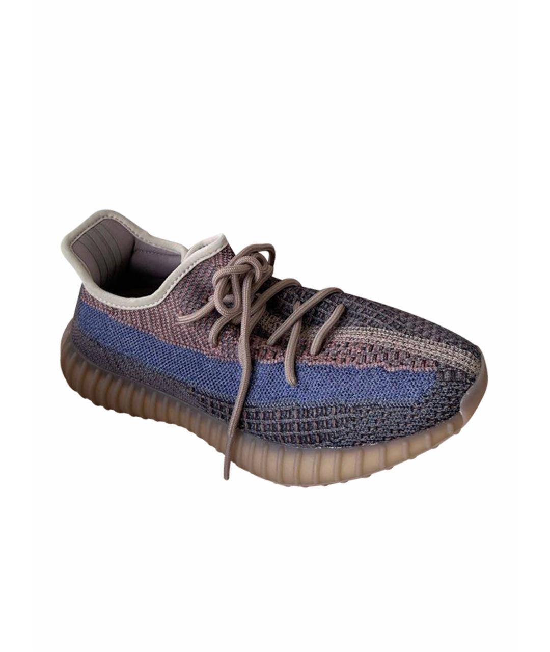ADIDAS YEEZY Бежевые текстильные низкие кроссовки / кеды, фото 1