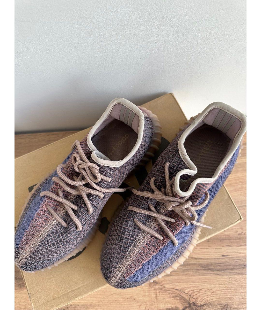 ADIDAS YEEZY Бежевые текстильные низкие кроссовки / кеды, фото 3