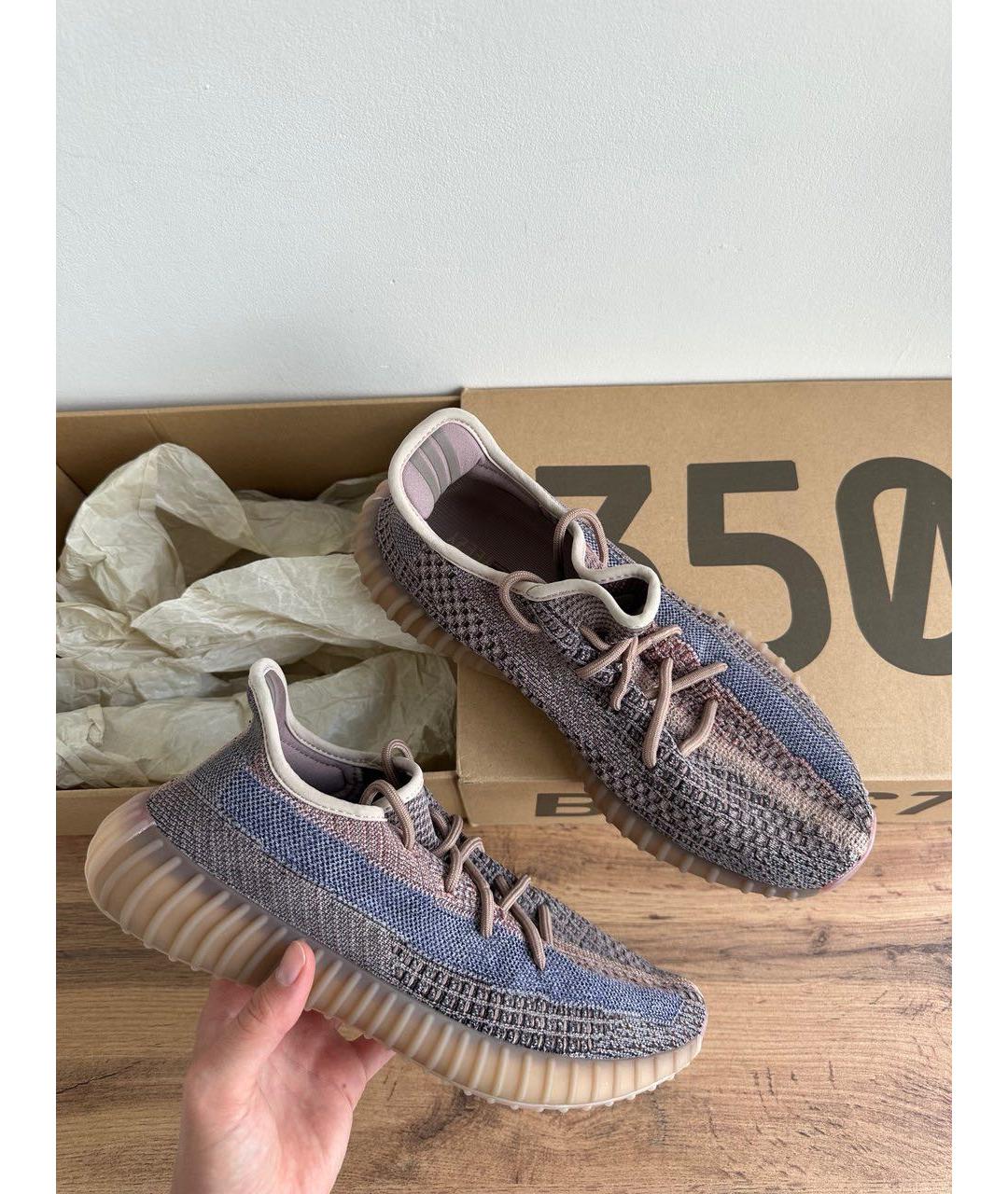 ADIDAS YEEZY Бежевые текстильные низкие кроссовки / кеды, фото 9
