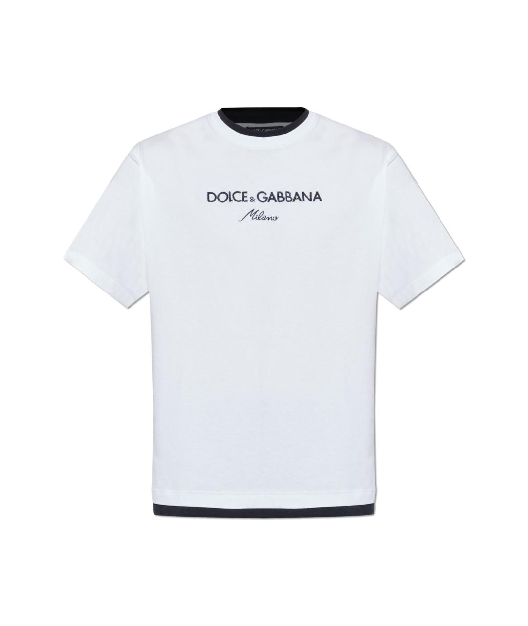 DOLCE&GABBANA Белая хлопковая футболка, фото 1