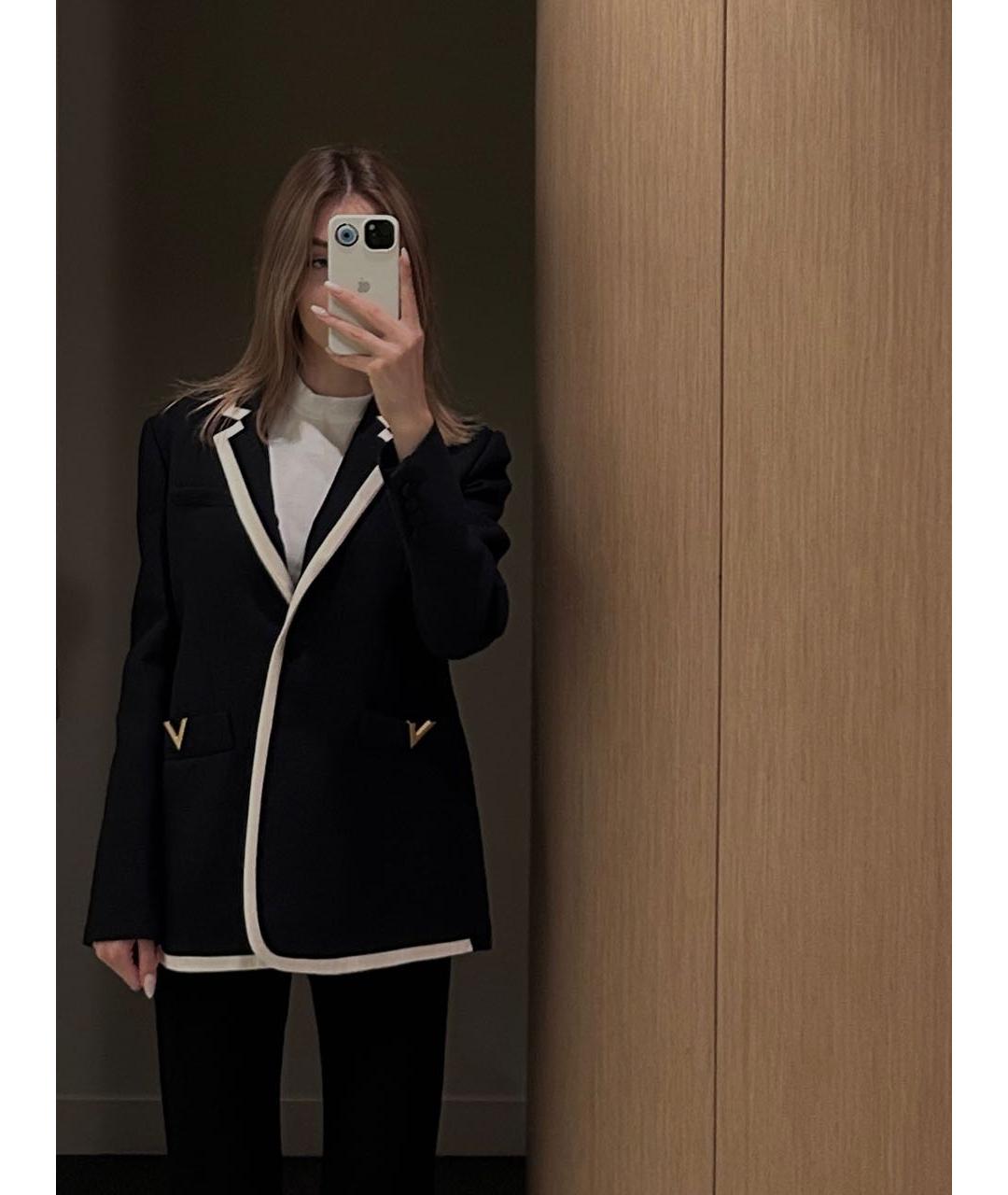 VALENTINO Темно-синий шерстяной жакет/пиджак, фото 2