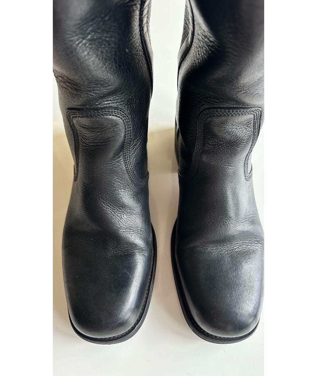 SANTONI Черные кожаные сапоги, фото 3