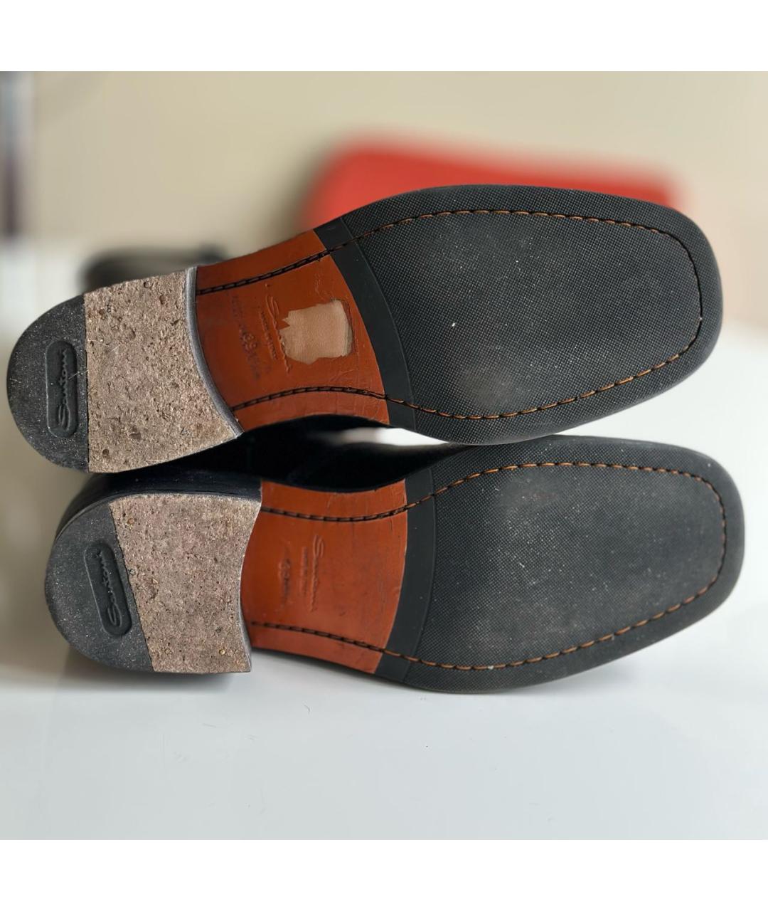 SANTONI Черные кожаные сапоги, фото 6