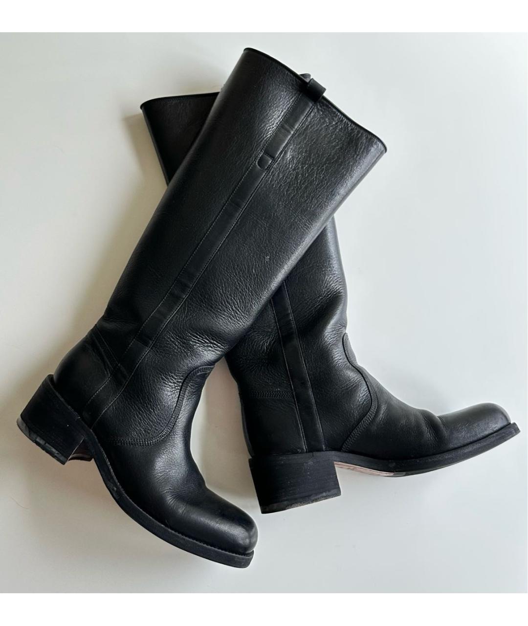 SANTONI Черные кожаные сапоги, фото 2