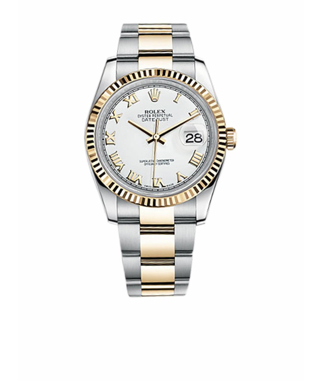 ROLEX Белые часы из желтого золота, фото 1