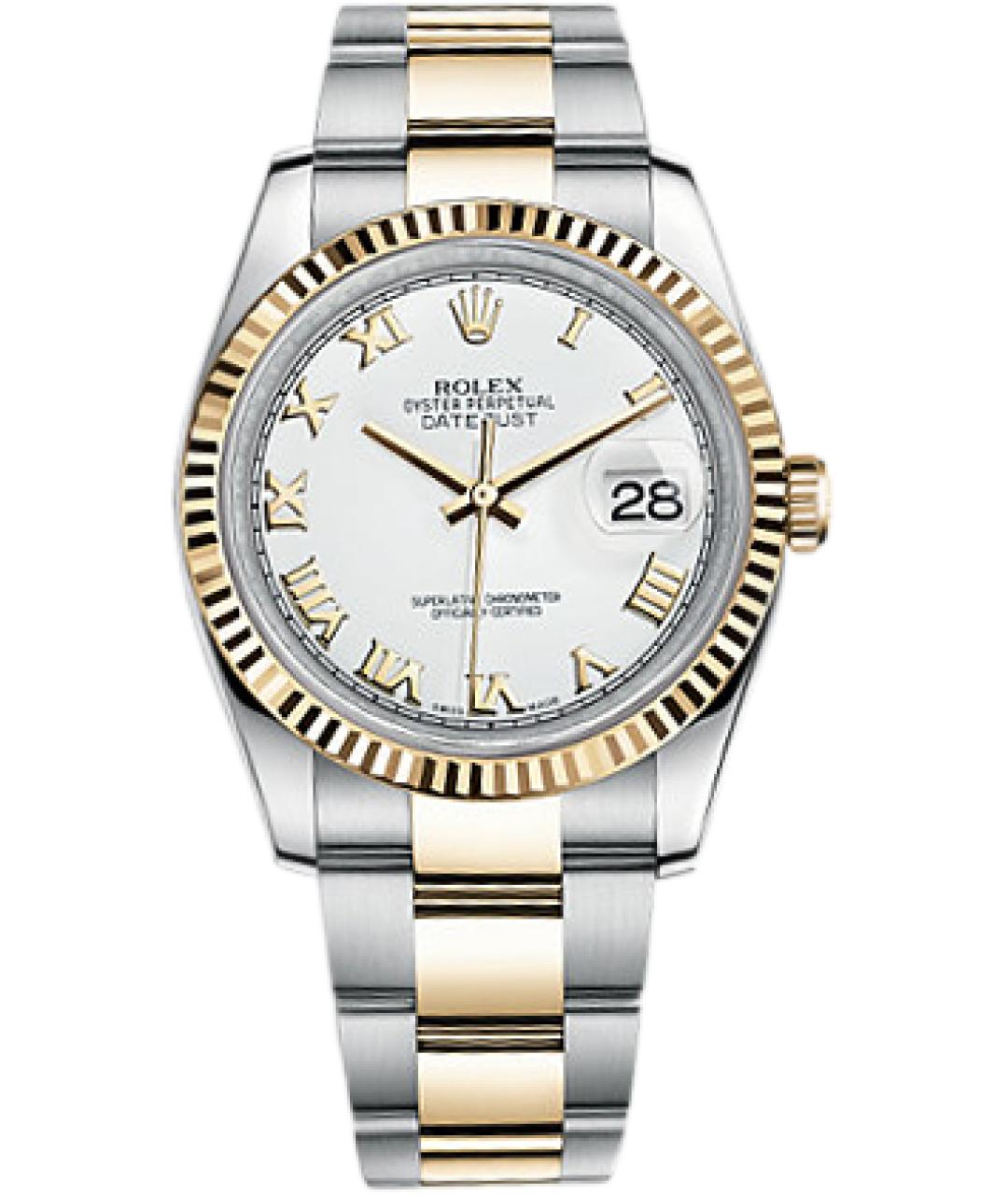 ROLEX Белые часы из желтого золота, фото 2