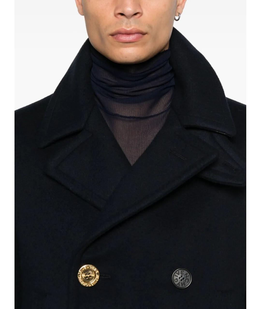 GIVENCHY Темно-синее шерстяное пальто, фото 4