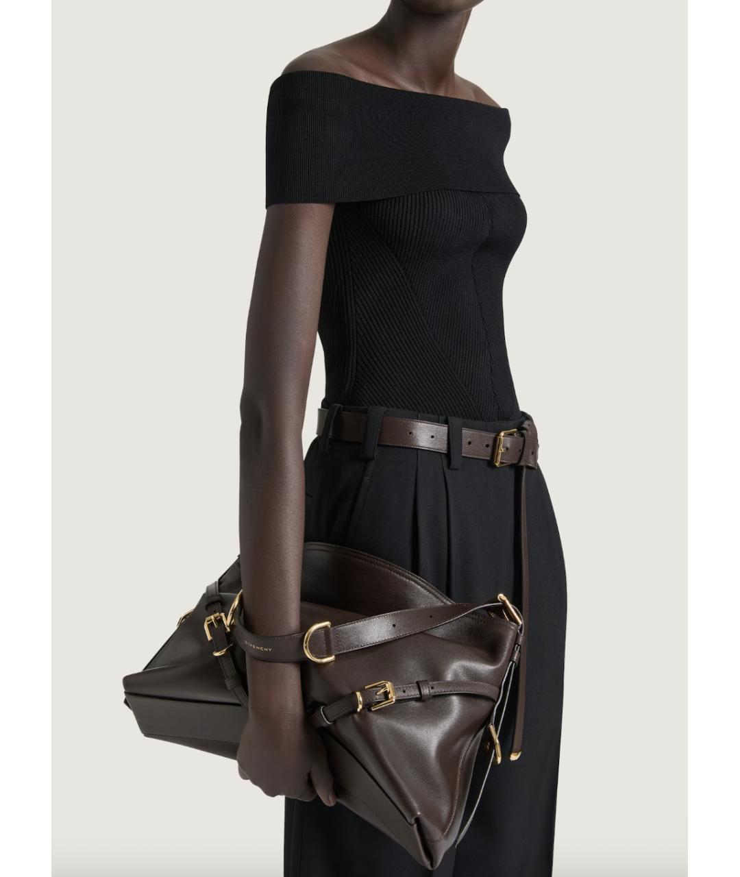 GIVENCHY Коричневая кожаная сумка через плечо, фото 2