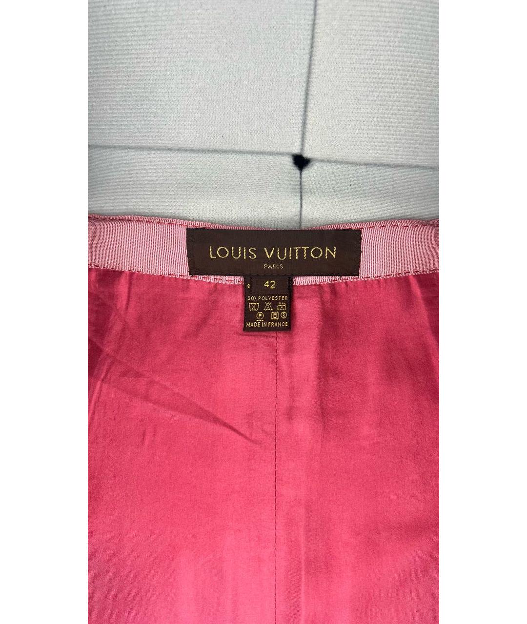 LOUIS VUITTON Коралловая твидовая юбка миди, фото 3