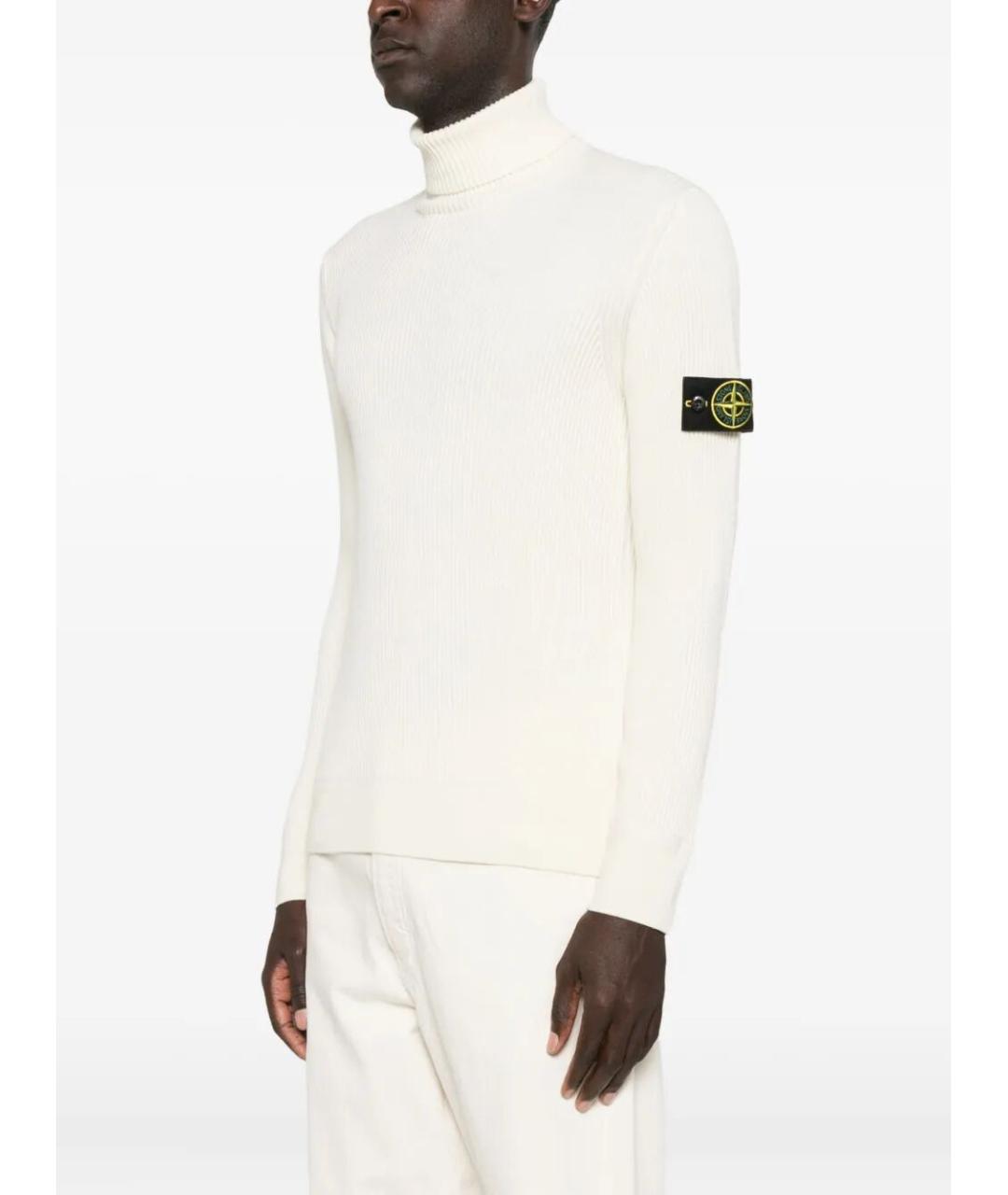 STONE ISLAND Бежевая шерстяная водолазка, фото 2