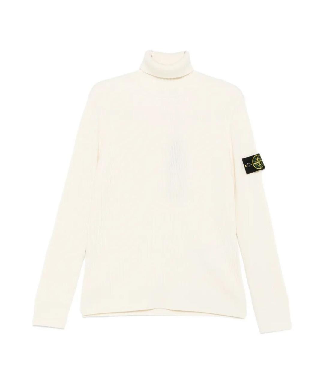 STONE ISLAND Бежевая шерстяная водолазка, фото 1
