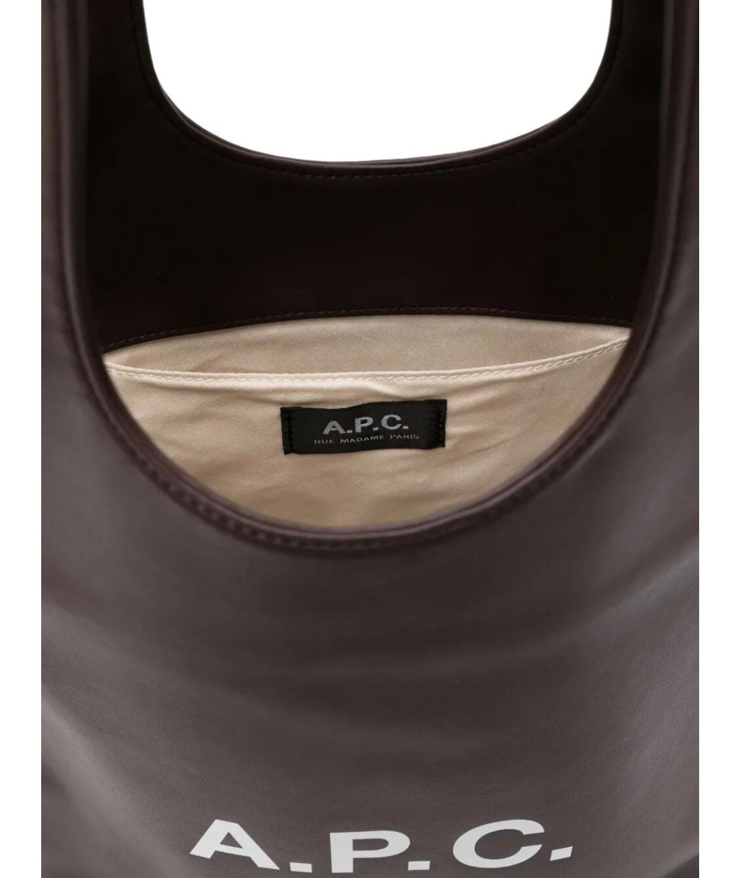 A.P.C. Коричневая сумка тоут, фото 3