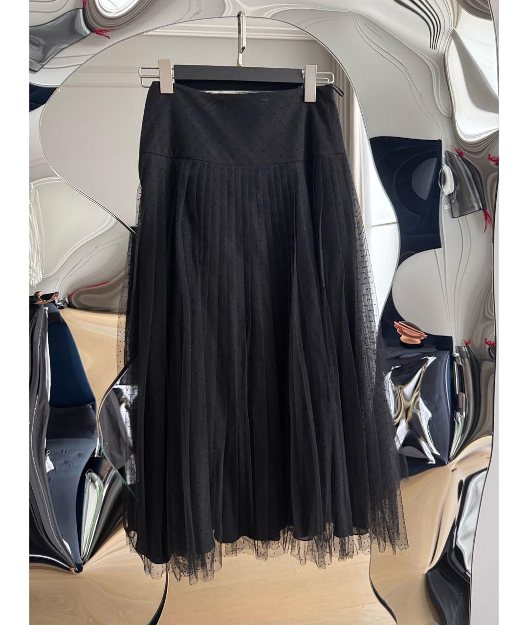 CHRISTIAN DIOR Черная сетчатая юбка миди, фото 2