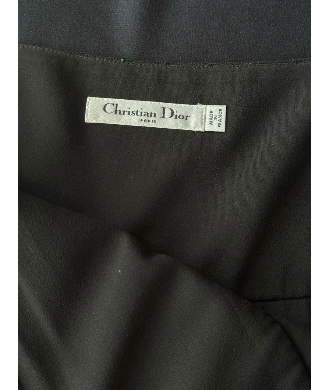 CHRISTIAN DIOR Черная сетчатая юбка миди, фото 4