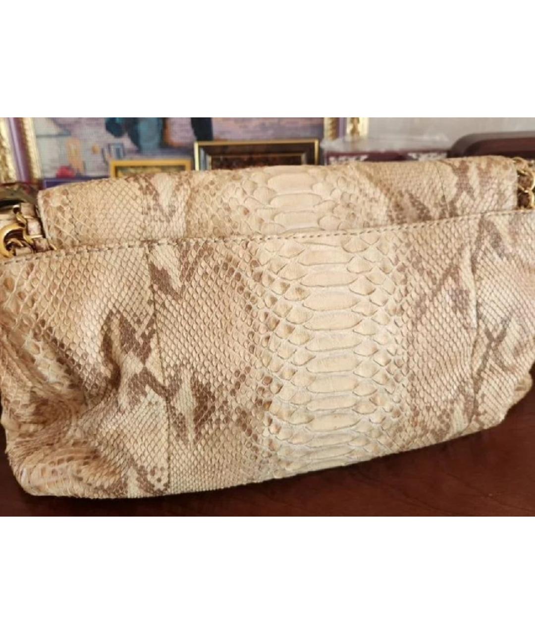 PRADA Бежевая сумка через плечо из экзотической кожи, фото 8