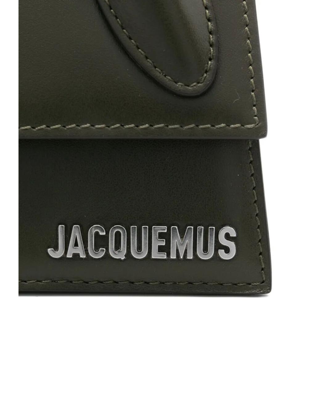 JACQUEMUS Хаки кожаная сумка через плечо, фото 2