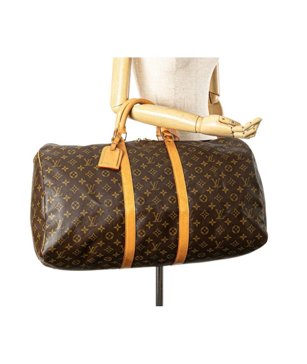 LOUIS VUITTON Коричневая дорожная/спортивная сумка, фото 7