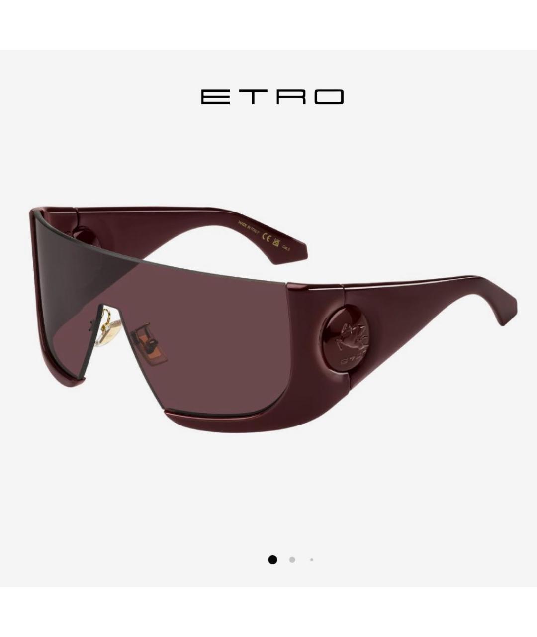 ETRO Бордовые пластиковые солнцезащитные очки, фото 6